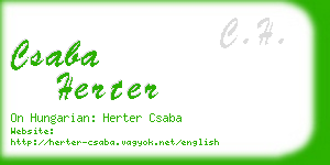 csaba herter business card